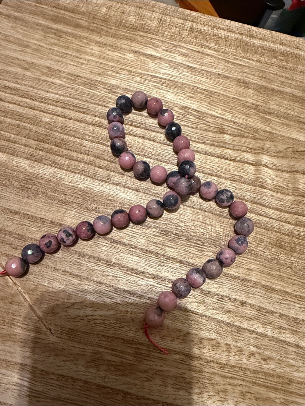 Rhodonite Bead strand in Dusty Pink